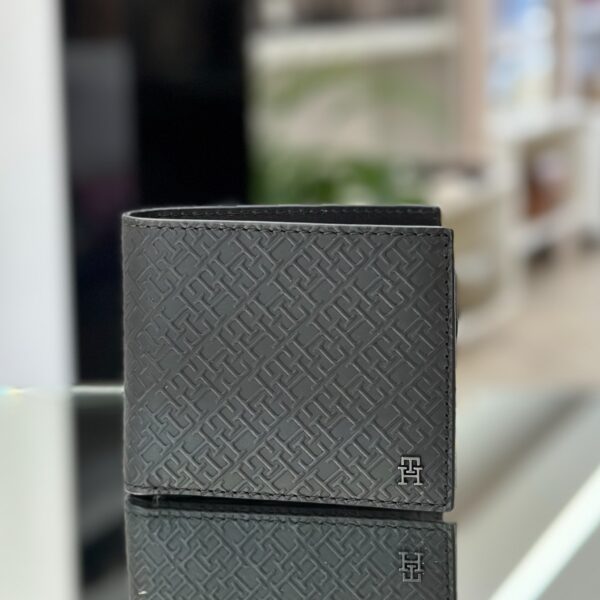 Portafoglio TH black monogram small
