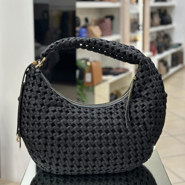 Hobo bag intreccio large black - immagine 3