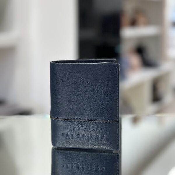 Portafoglio verticale slim blu