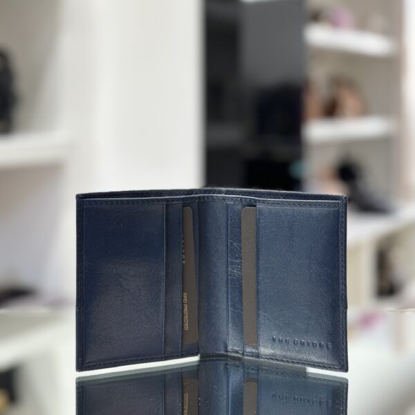 Portafoglio verticale slim blu - immagine 4