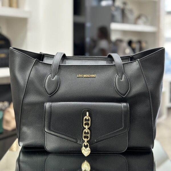 Shopping bag large cuore black