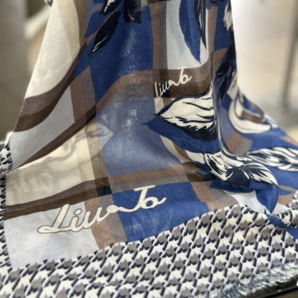 Stola Check Floreale Blu - immagine 5
