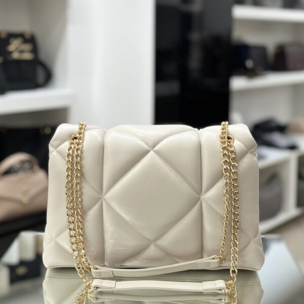 Borsa a spalla rombi avorio - immagine 4