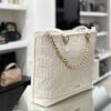 Shopping bag con logo e catena avorio - immagine 5