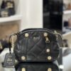 Borsa a spalla nera trapuntata small