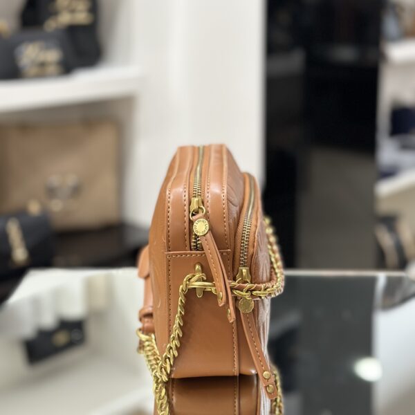 Borsa a tracolla con logo cuoio - immagine 3