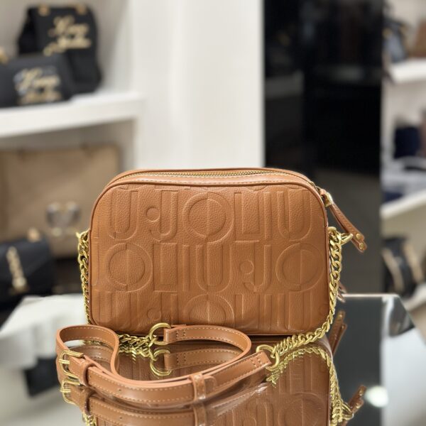 Borsa a tracolla con logo cuoio - immagine 5