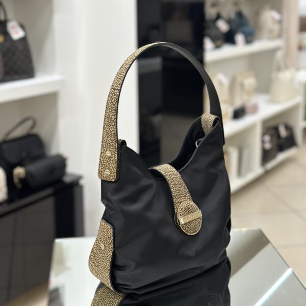 Borbonese Hobo Bag small black - immagine 4