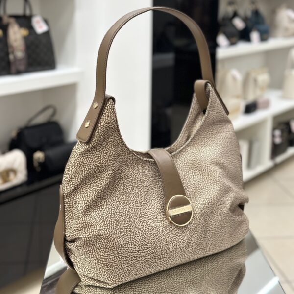 Borbonese Hobo Bag Large Beige - immagine 4