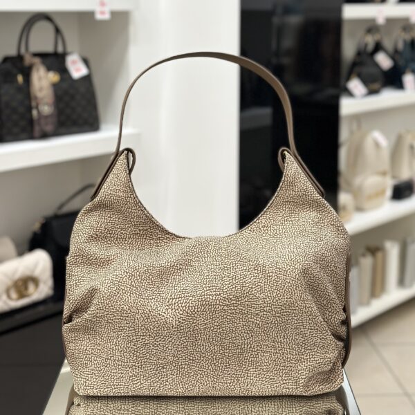 Borbonese Hobo Bag Large Beige - immagine 3