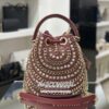 Secchiello Mirror Raphia Marsala - immagine 2