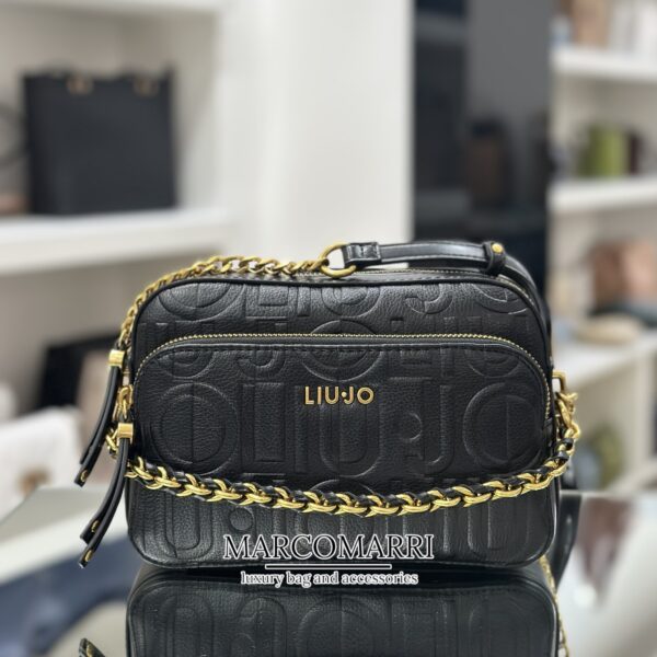 Borsa a tracolla con logo black