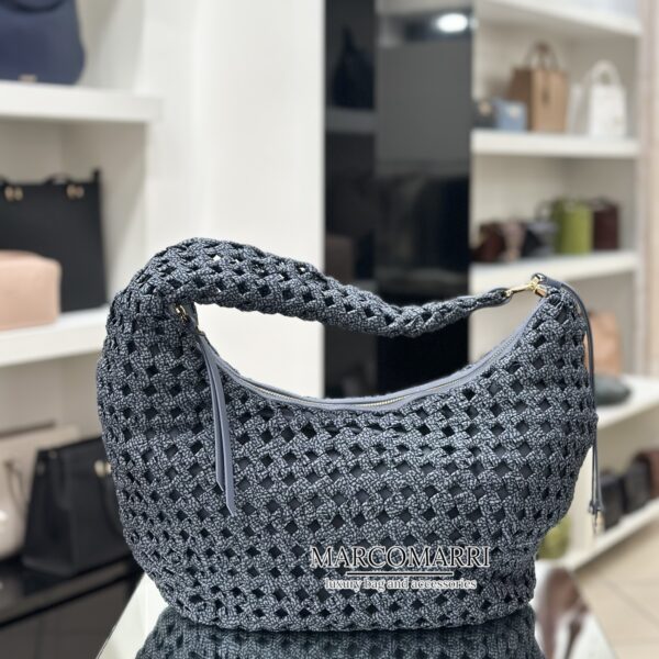 Hobo bag intreccio large Denim - immagine 3