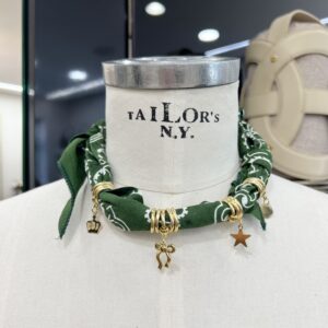Collana Bandana Ibiza verde scuro