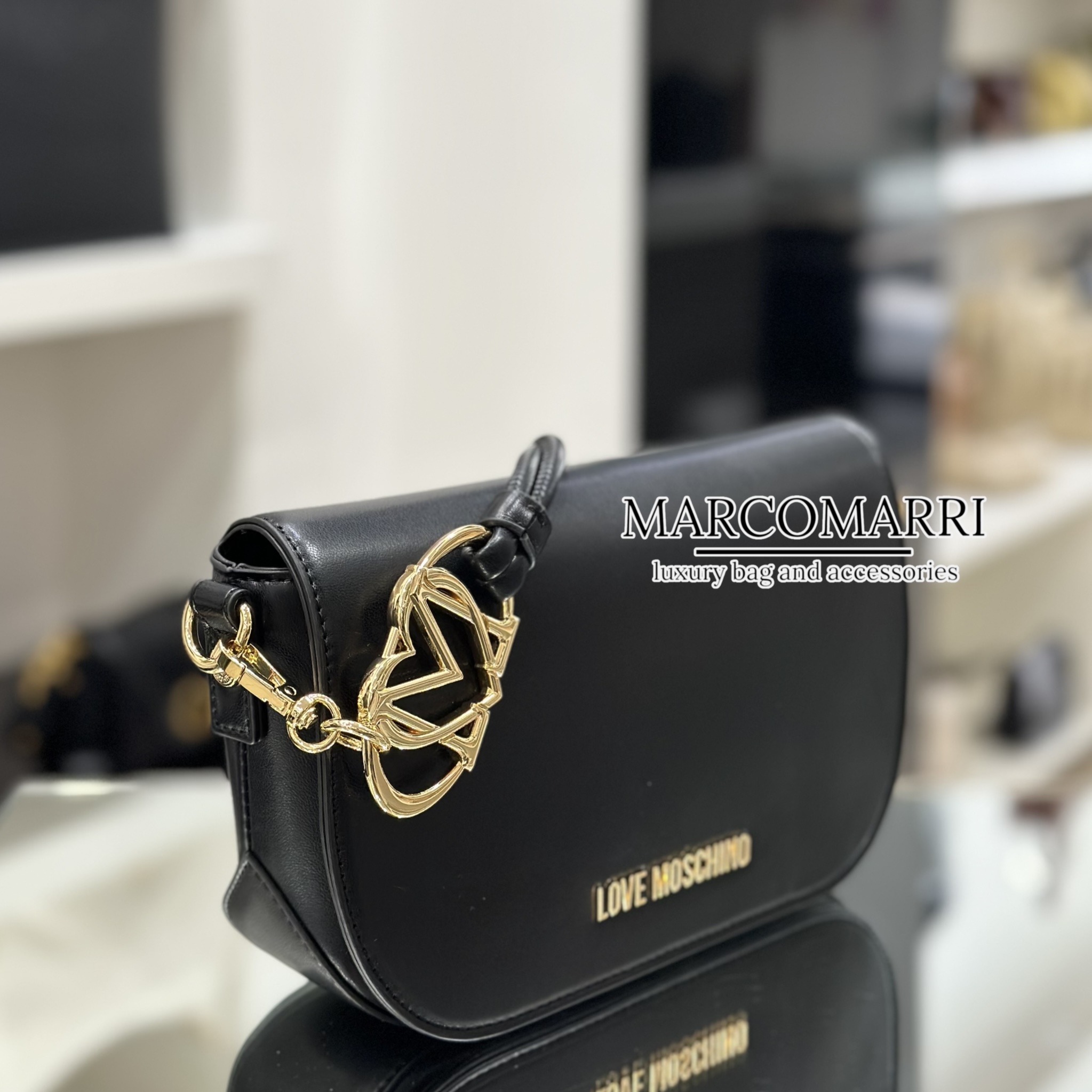 Love Moschino Borsa a spalla small basic black - immagine 4