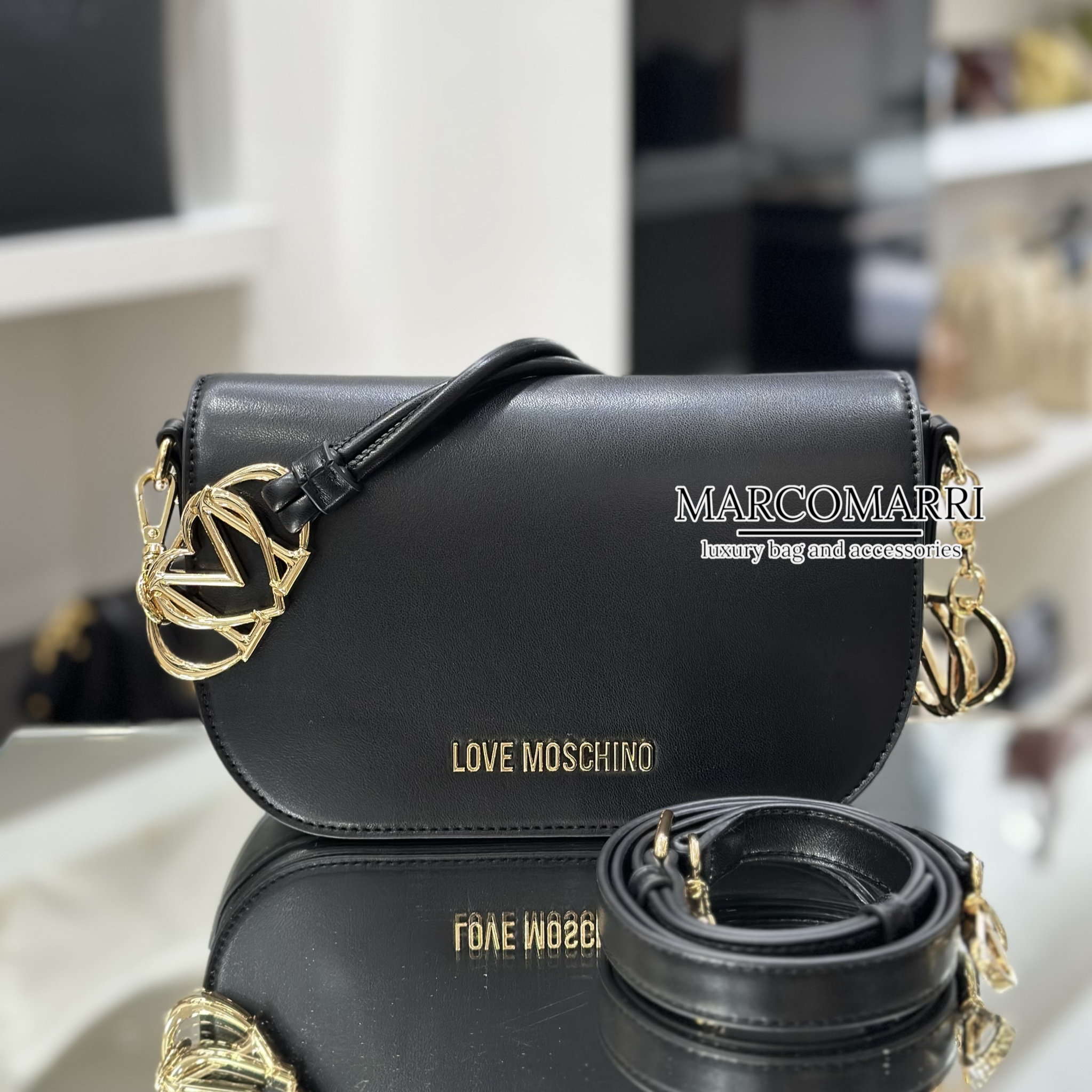 Love Moschino Borsa a spalla small basic black - immagine 3