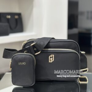 Borsa a tracolla media in nylon black