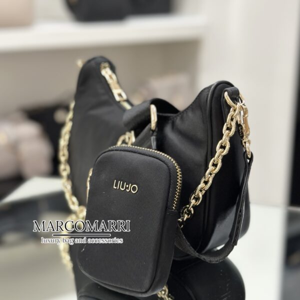 Borsa hobo small in nylon black - immagine 5