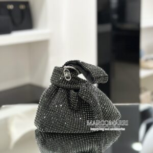 Borsa mini con strass nero/jet