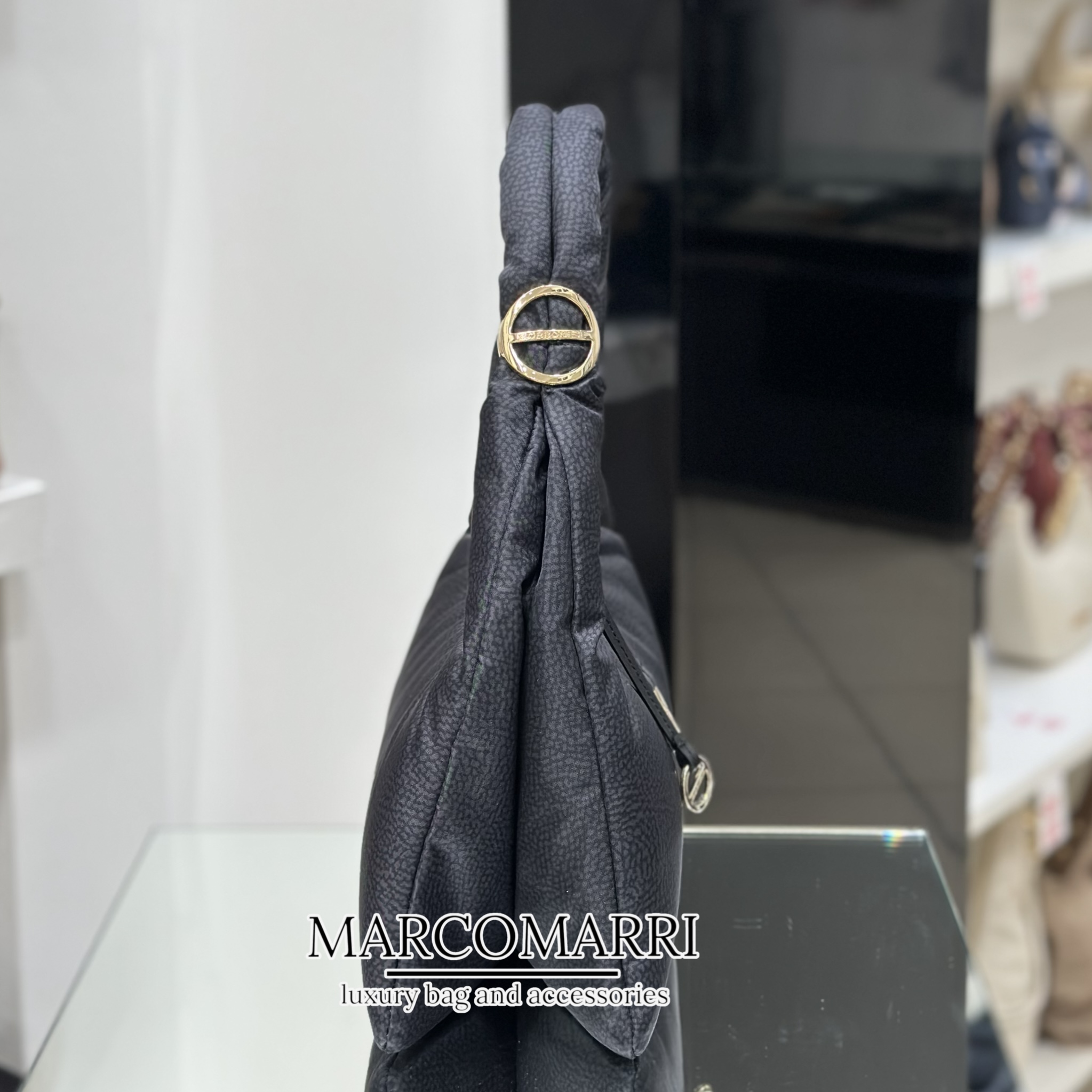 Borbonese Twinnie Hobo Medium Black - immagine 4