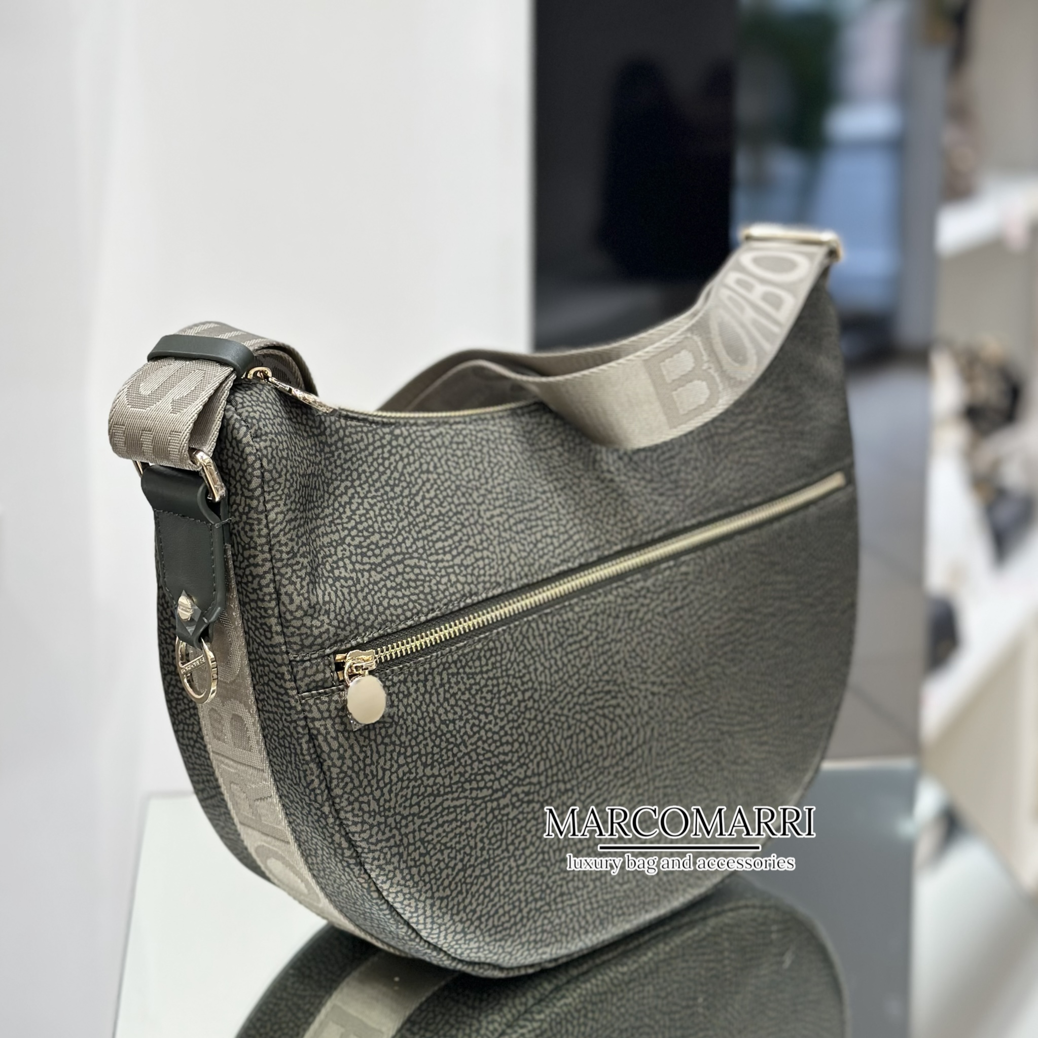 Borbonese Luna Bag Middle laurel - immagine 3