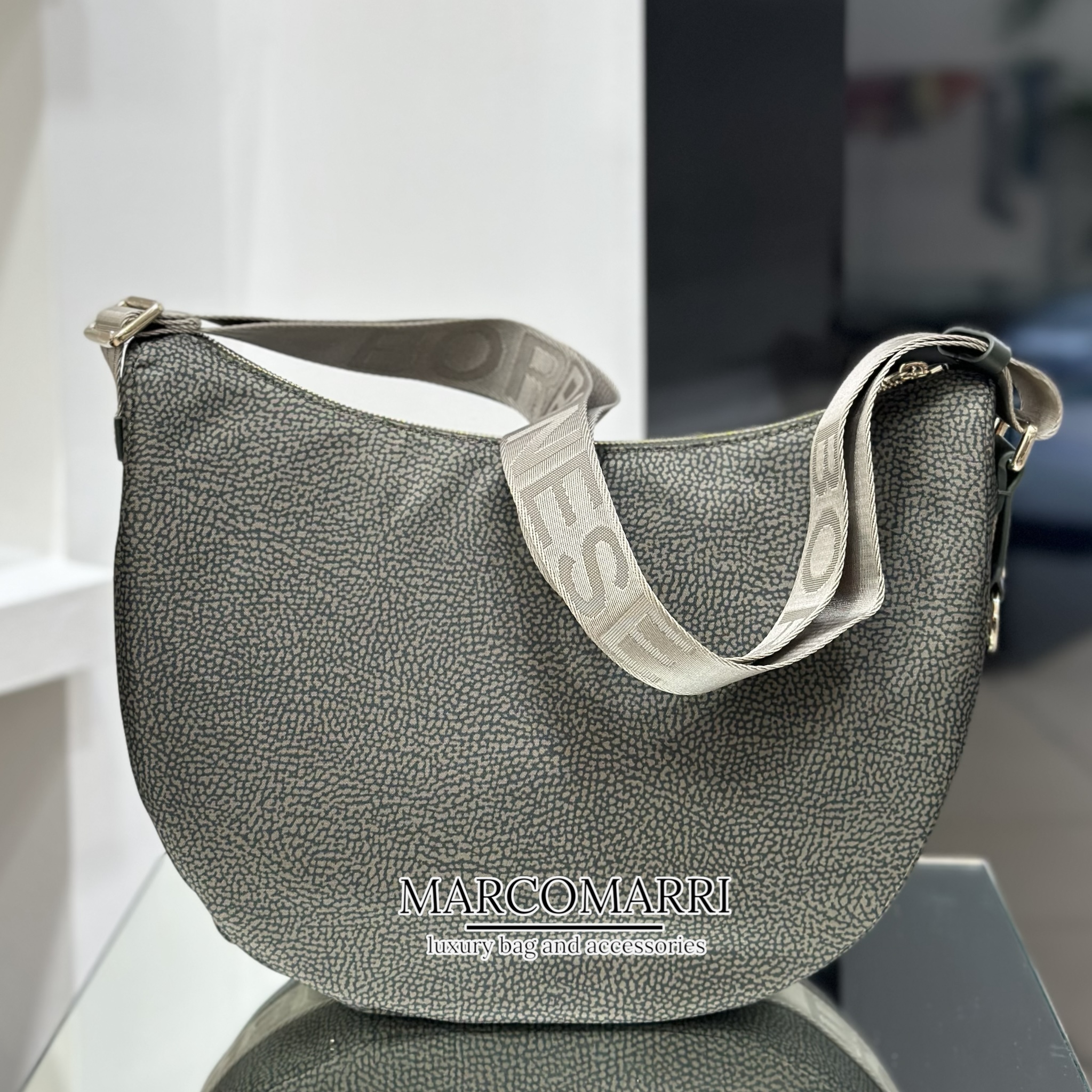 Borbonese Luna Bag Middle laurel - immagine 5