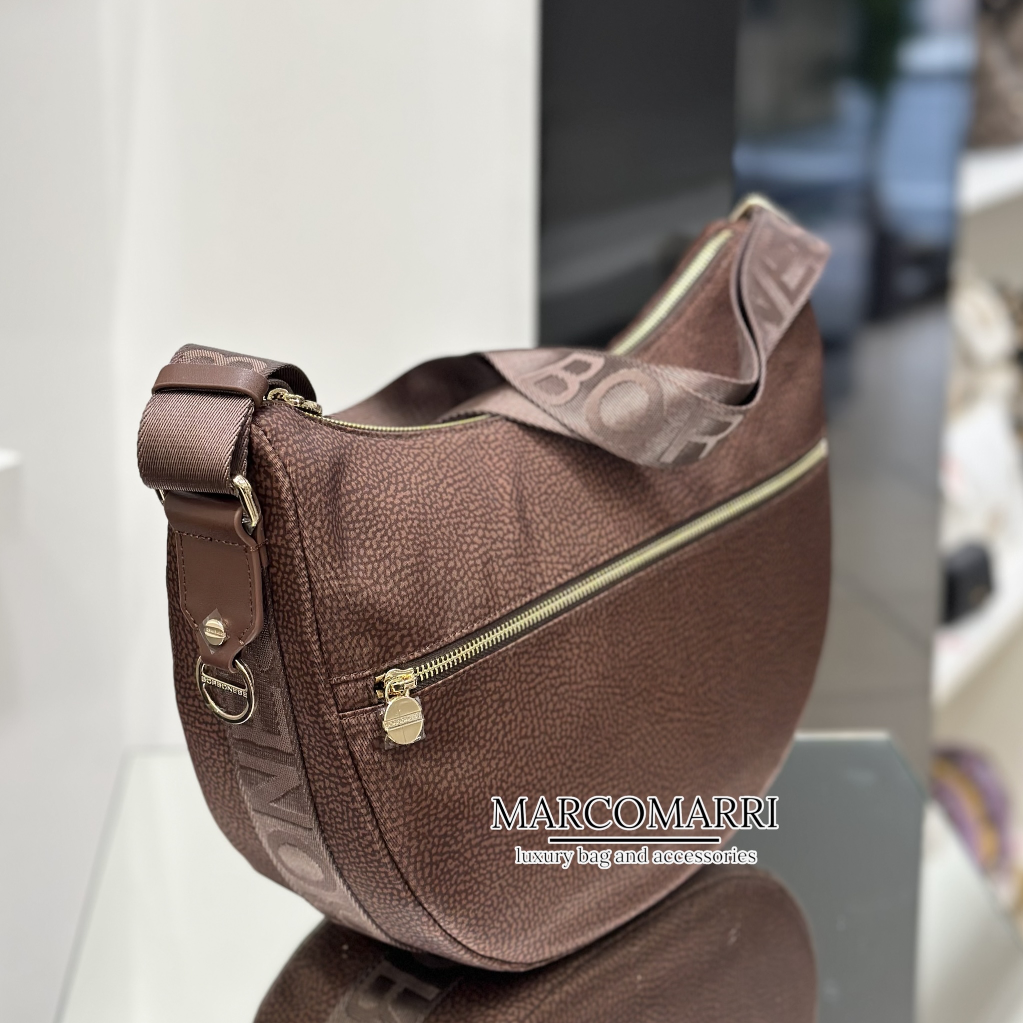 Borbonese Luna Bag Middle peanut - immagine 4