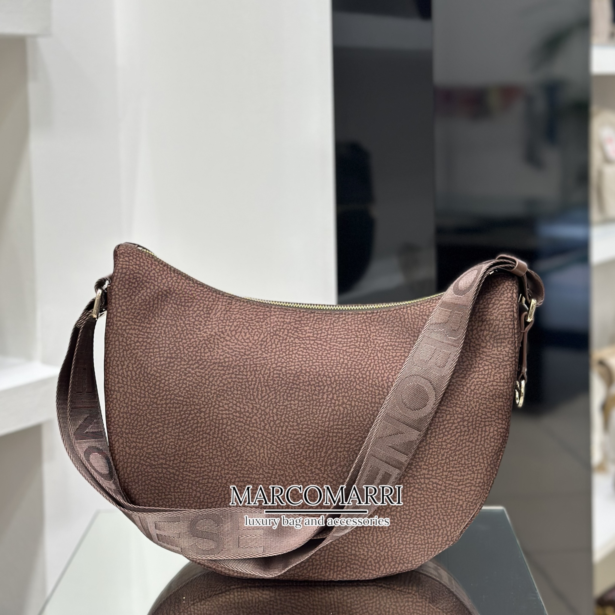 Borbonese Luna Bag Middle peanut - immagine 3