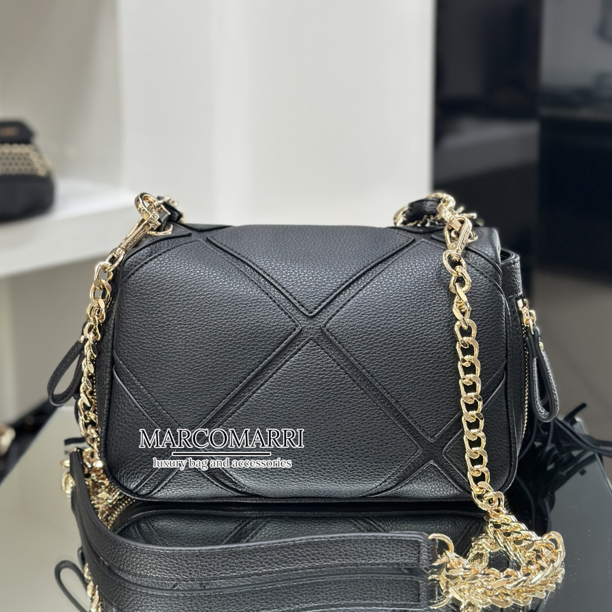 Borsa a spalla Isabel frange large black - immagine 3