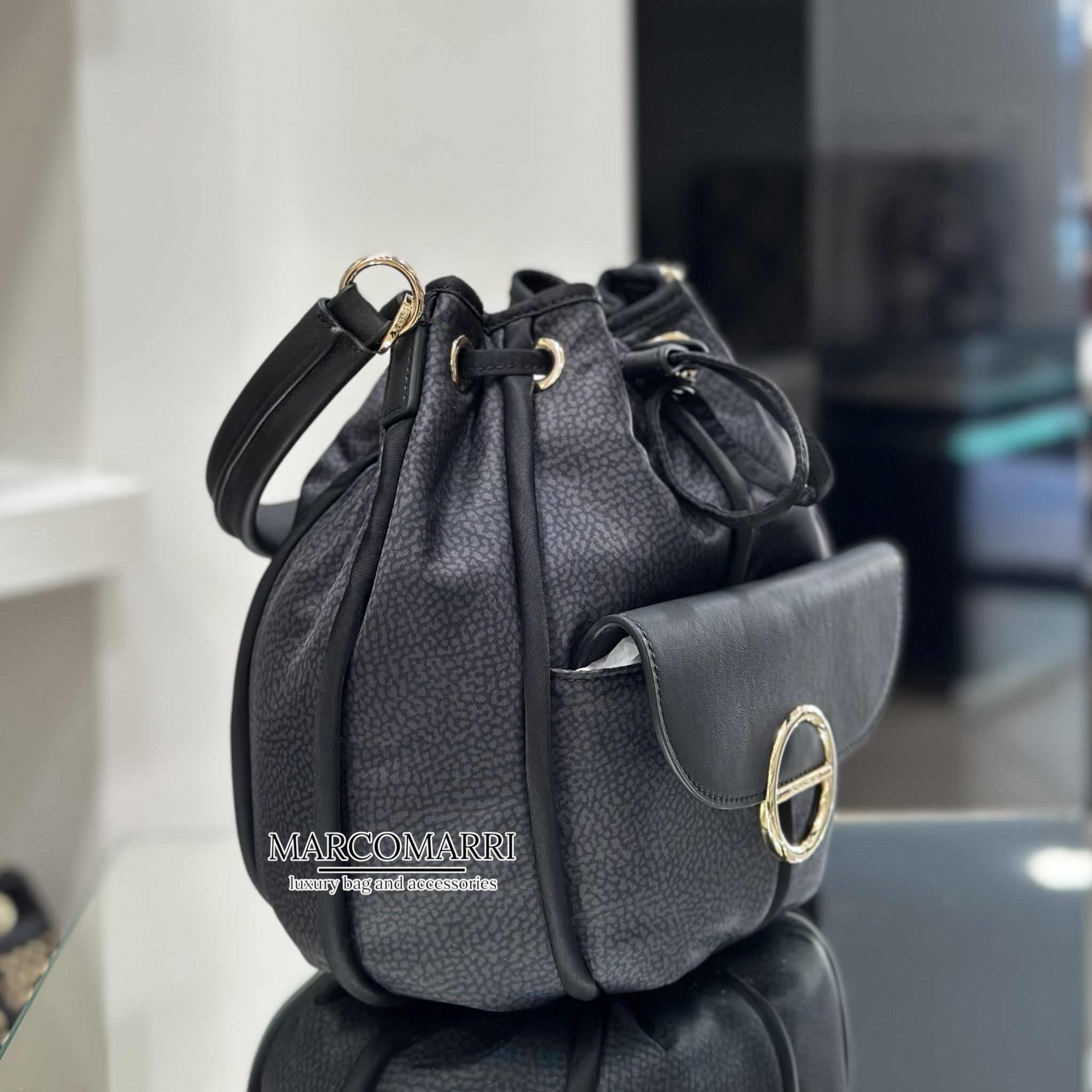 Borbonese Secchiello con tasca black - immagine 3