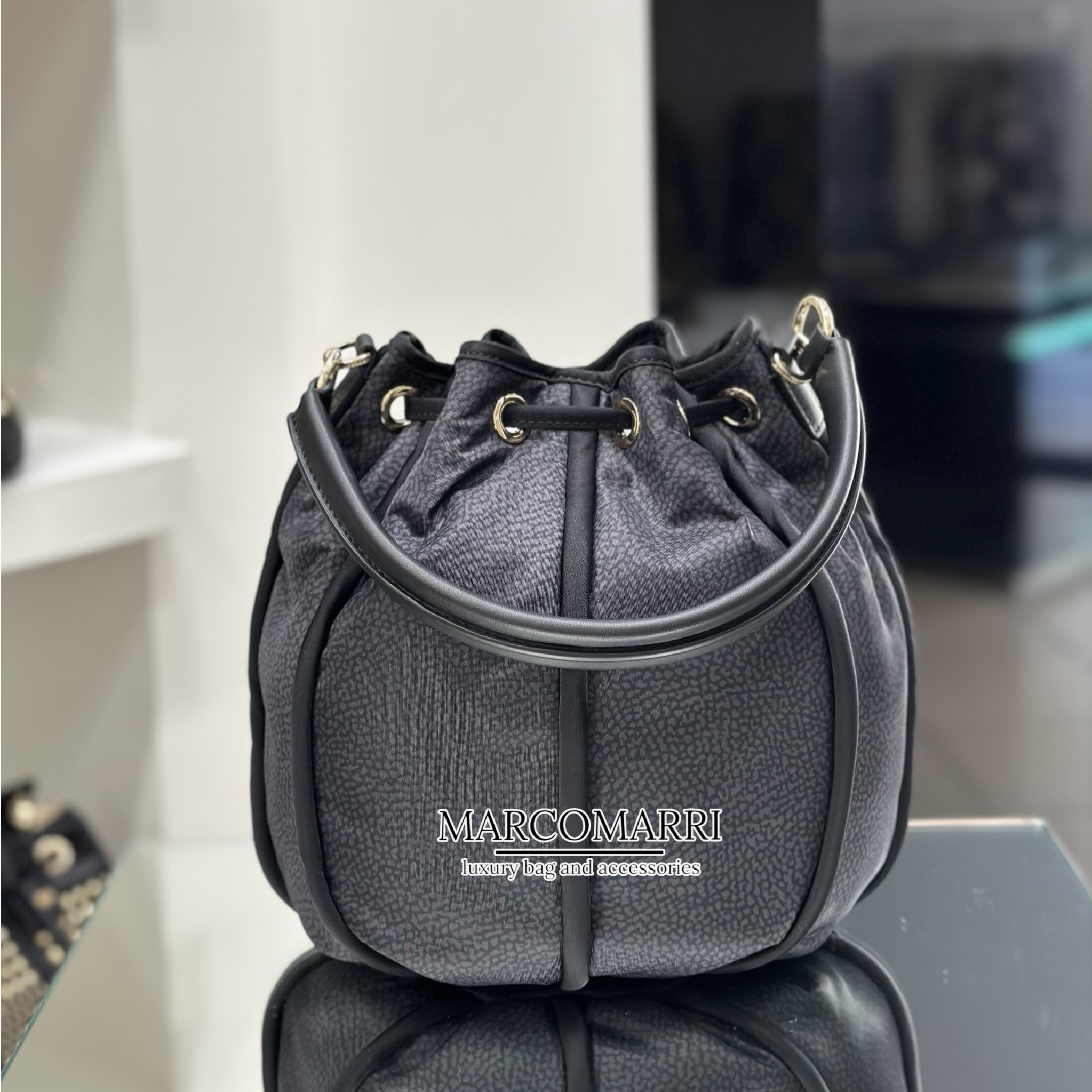 Borbonese Secchiello con tasca black - immagine 6