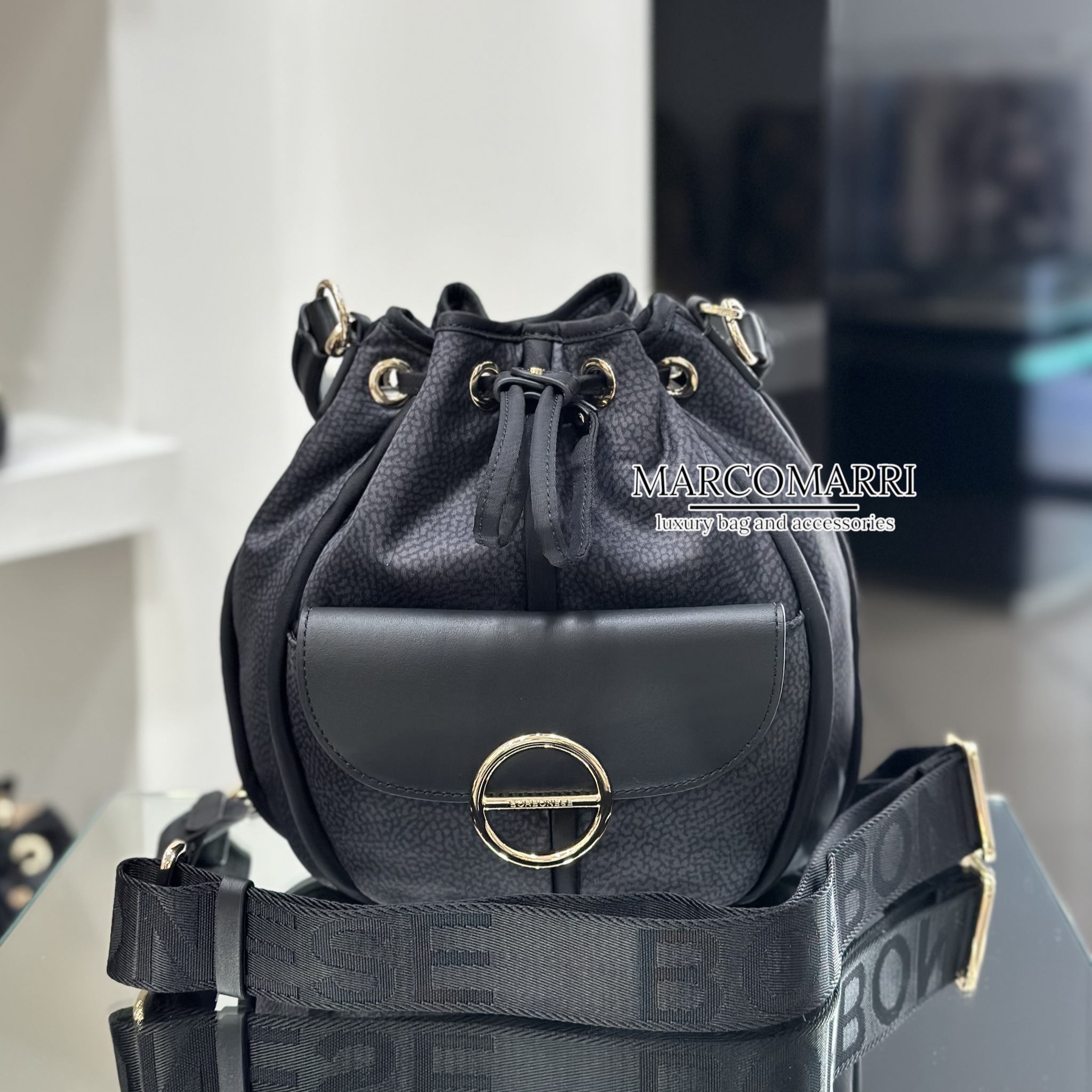 Borbonese Secchiello con tasca black - immagine 4