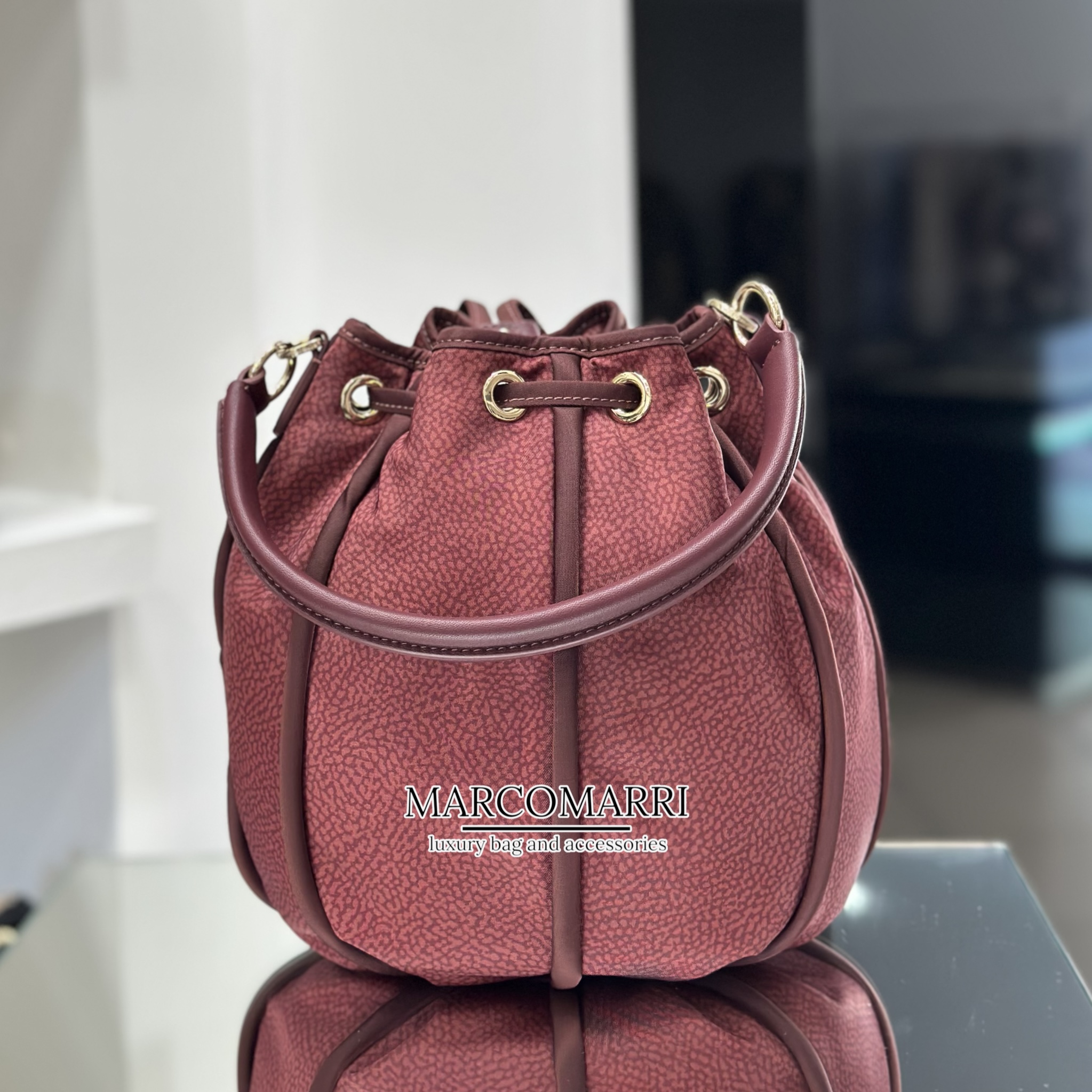 Borbonese Secchiello con tasca merlot - immagine 5