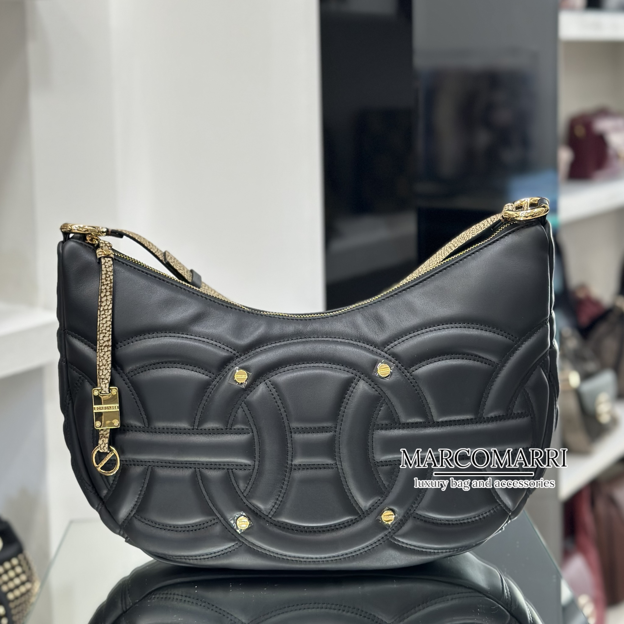 Borbonese Rondo' Borsa a spalla black - immagine 6