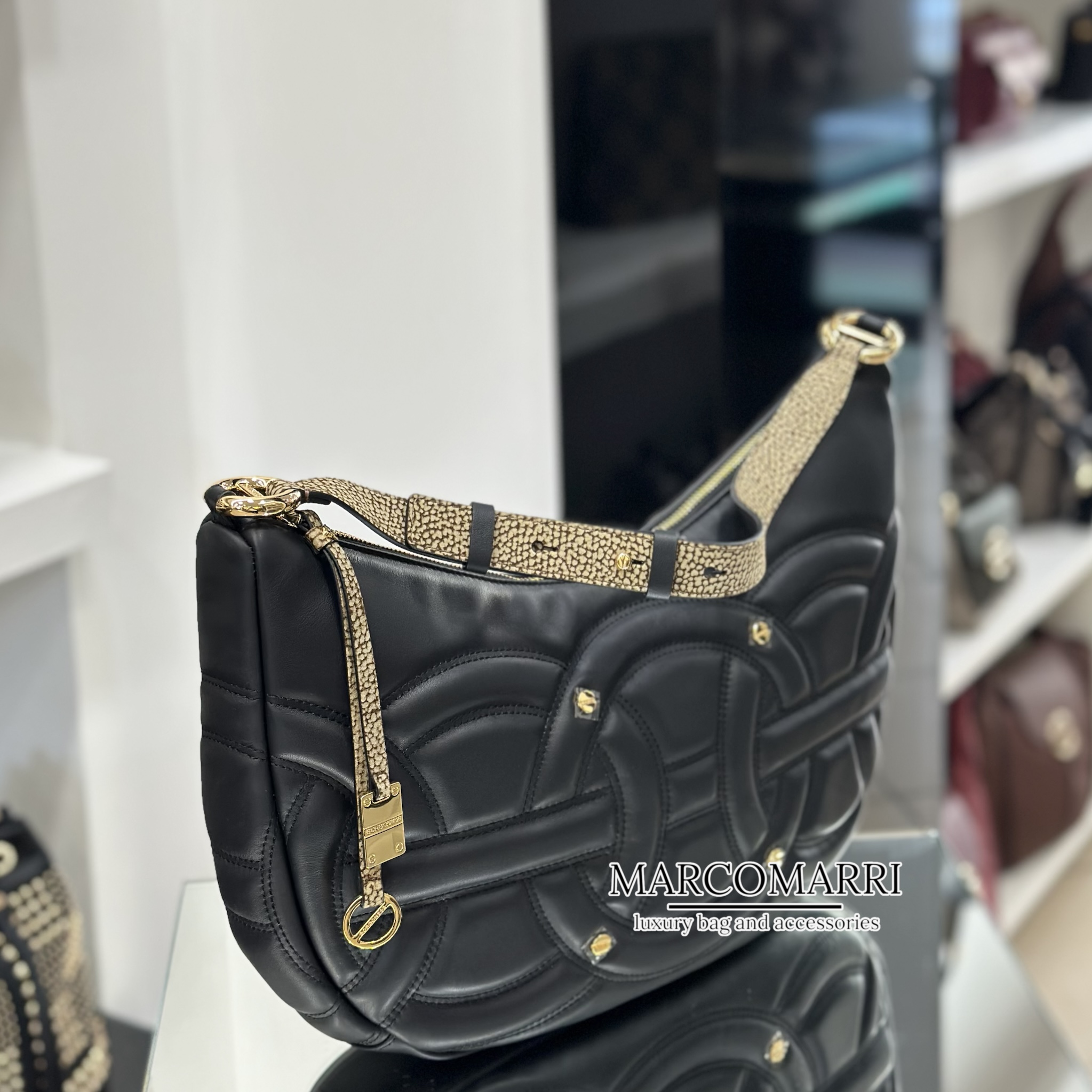 Borbonese Rondo' Borsa a spalla black - immagine 2