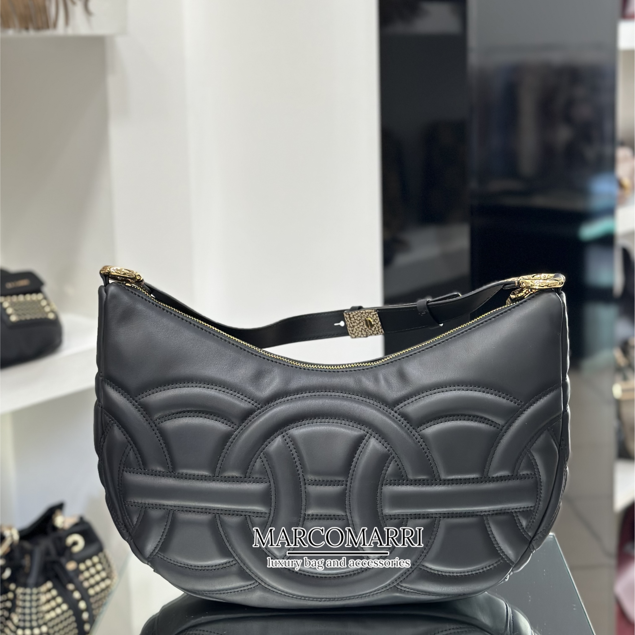 Borbonese Rondo' Borsa a spalla black - immagine 3