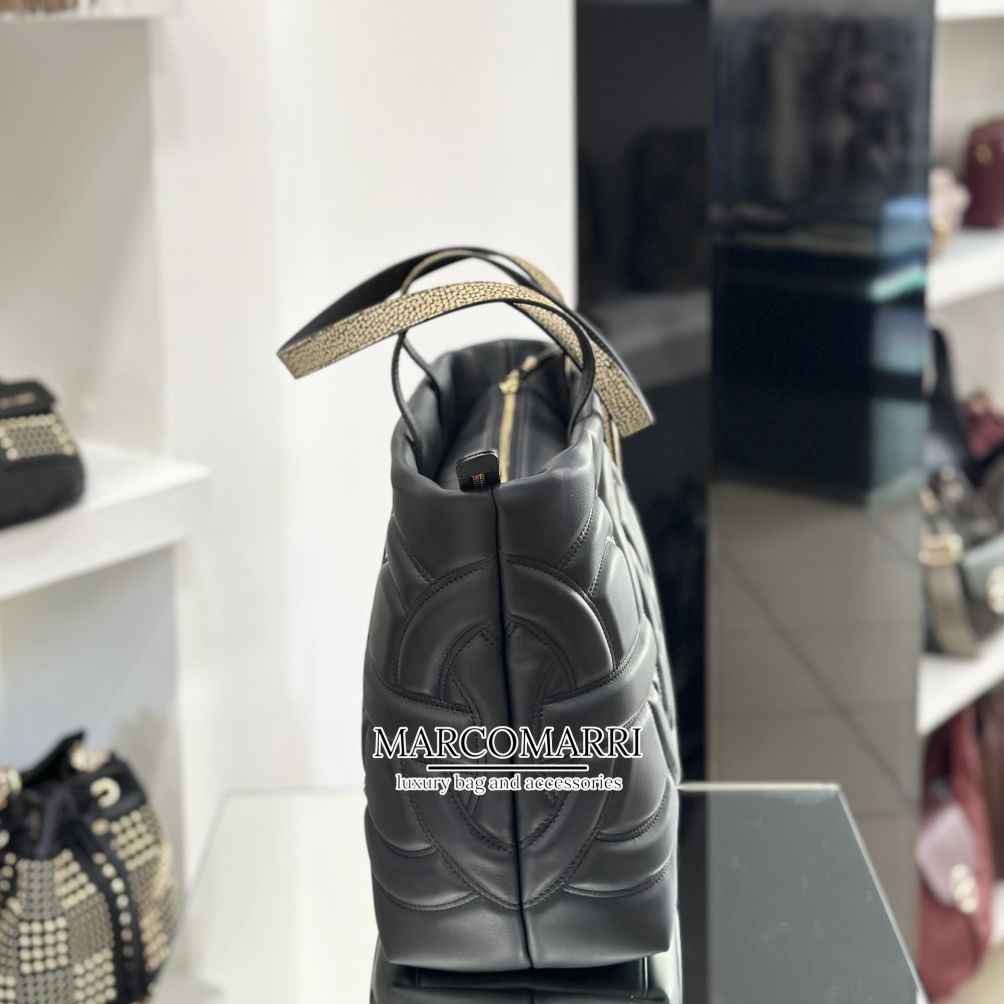 Borbonese Rondo' Shopping bag large black - immagine 4