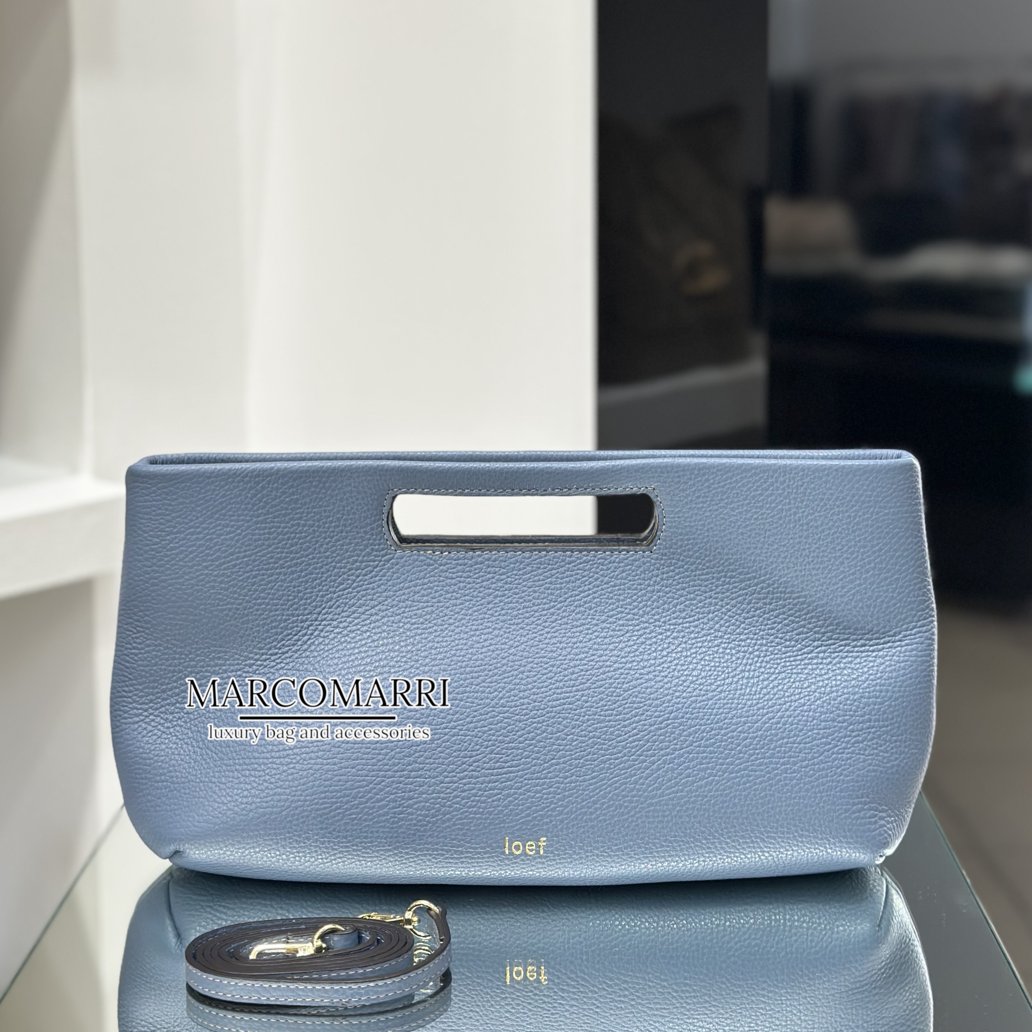Ioef Dalia Hand Bag in Pelle Blu Fairy - immagine 4