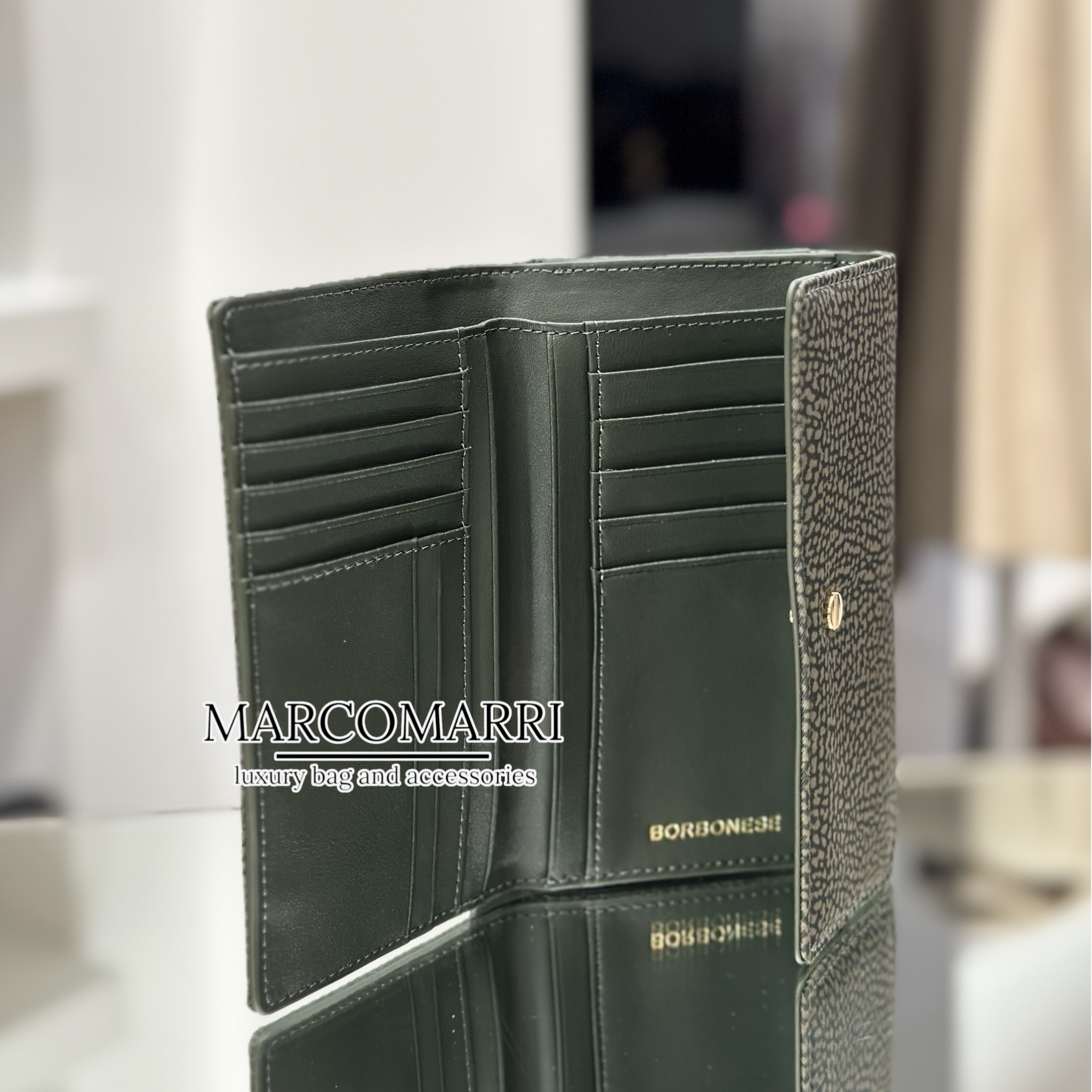 Borbonese Portafoglio Medio Verde Militare - immagine 3