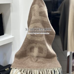 Sciarpa logo Borbonese brown/beige