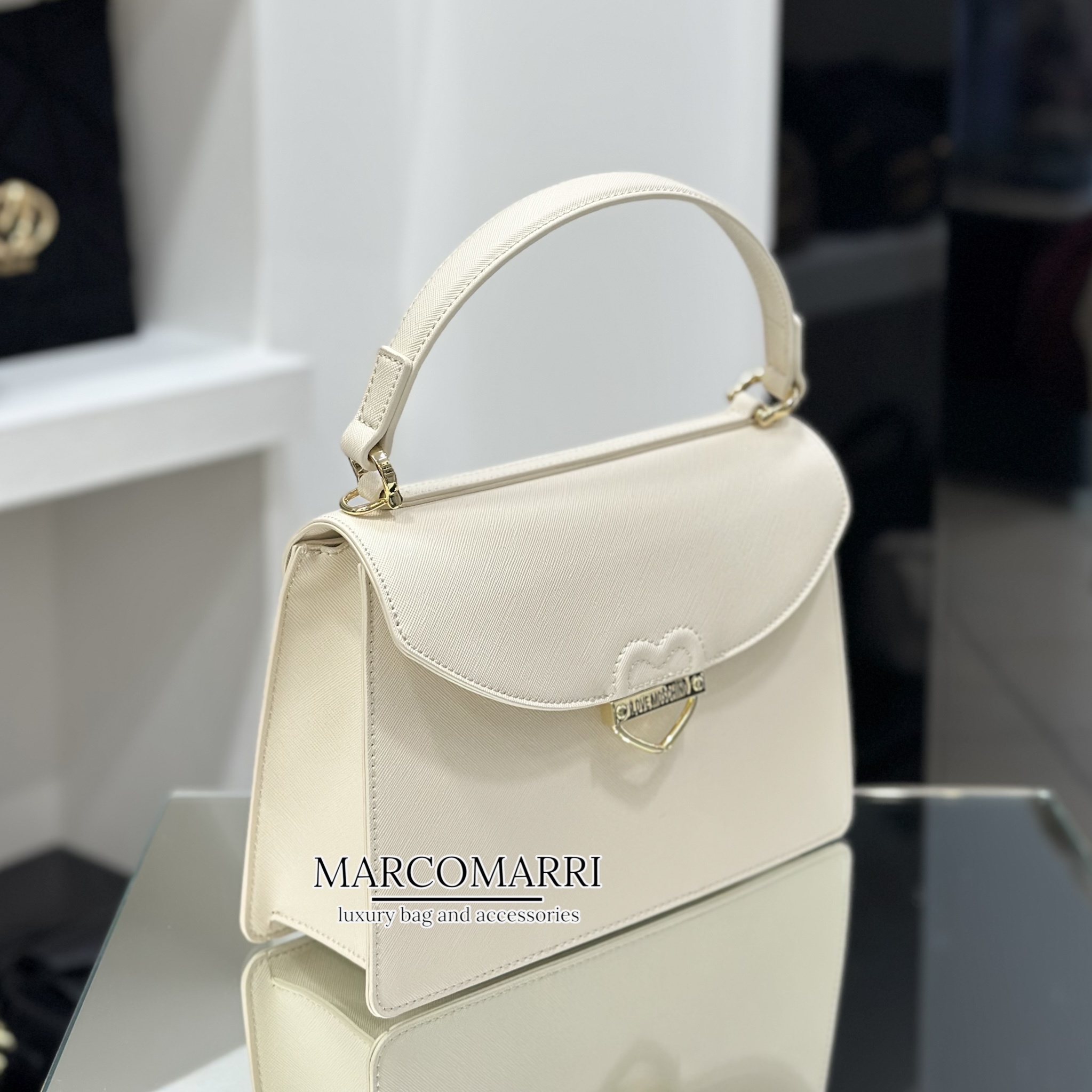 Love Moschino Hand bag saffiano avorio - immagine 2