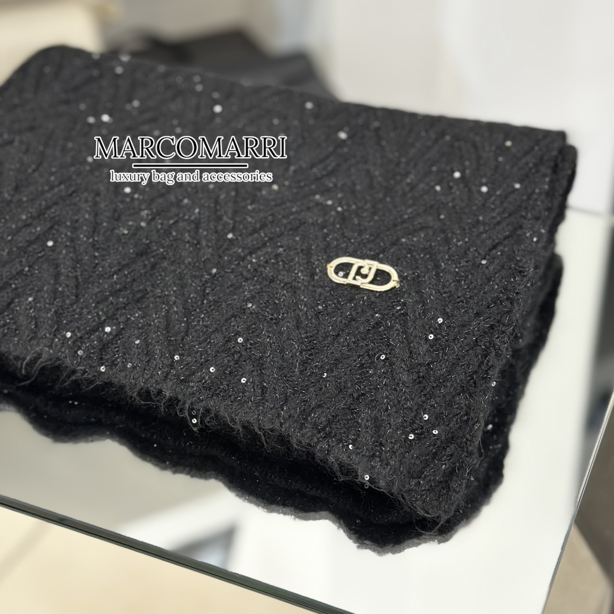 Liu Jo Sciarpa paillettes nera - immagine 3