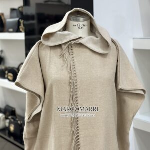 Borbonese Poncho con cappuccio beige/cream