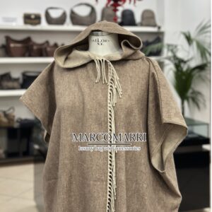 Borbonese Poncho con cappuccio brown/beige