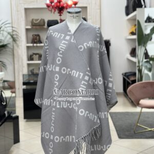 Liu Jo Poncho Logo e Frange Grey/Cloud