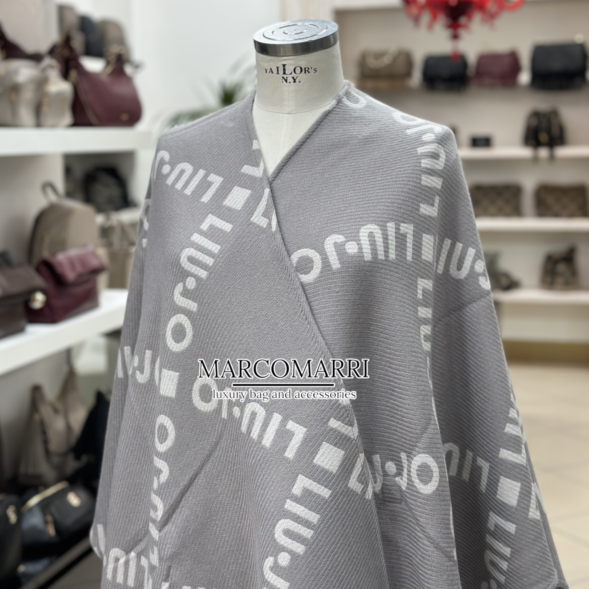 Liu Jo Poncho Logo e Frange Grey/Cloud - immagine 5