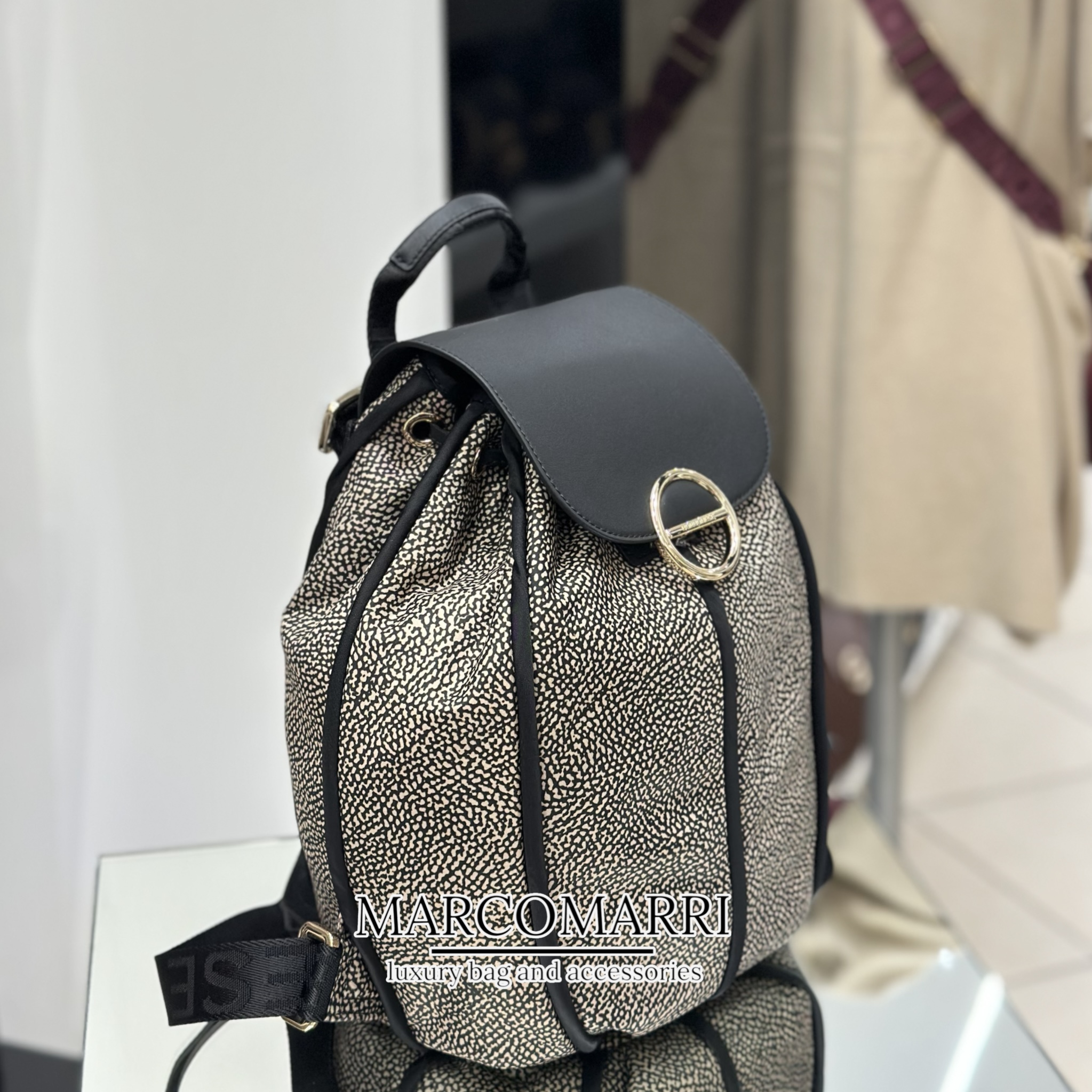 Borbonese Zaino Medio Logo Op - immagine 4