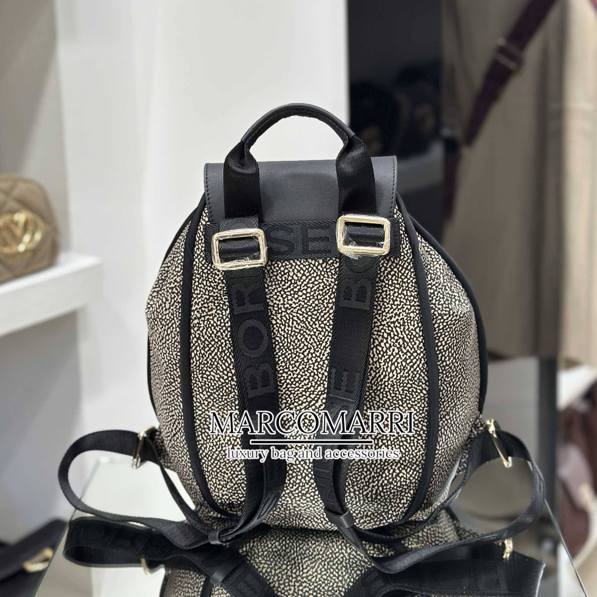 Borbonese Zaino Medio Logo Op - immagine 5