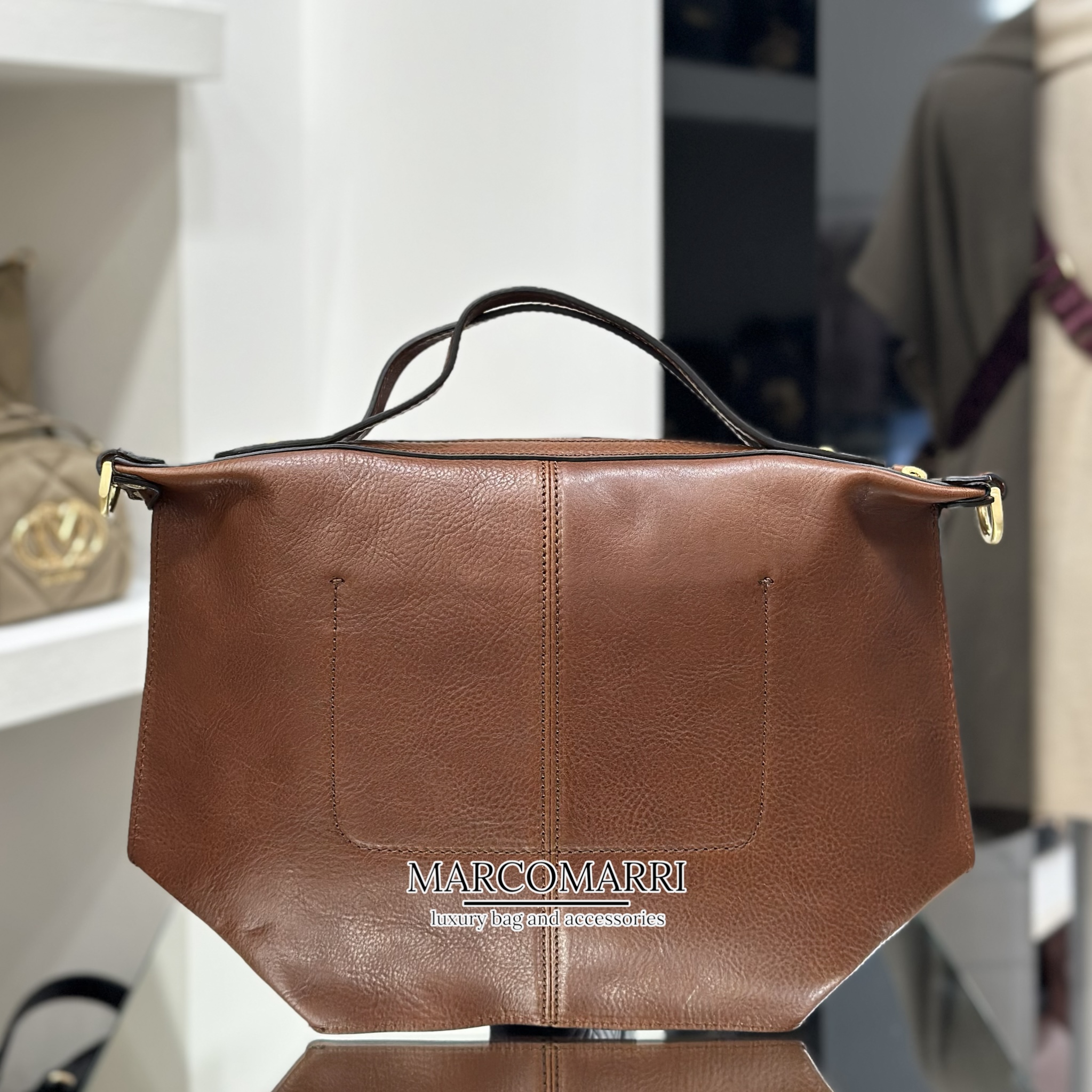 The Bridge Unica Bag Media Cuoio - immagine 4