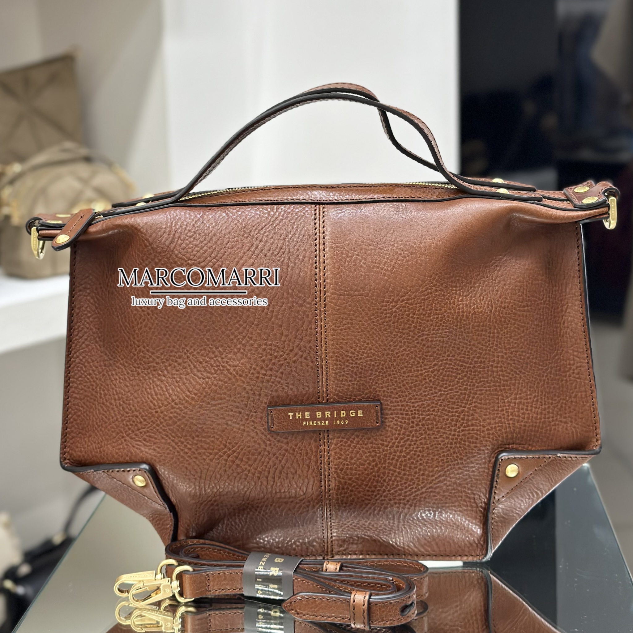 The Bridge Unica Bag Media Cuoio - immagine 5